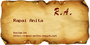 Rapai Anita névjegykártya